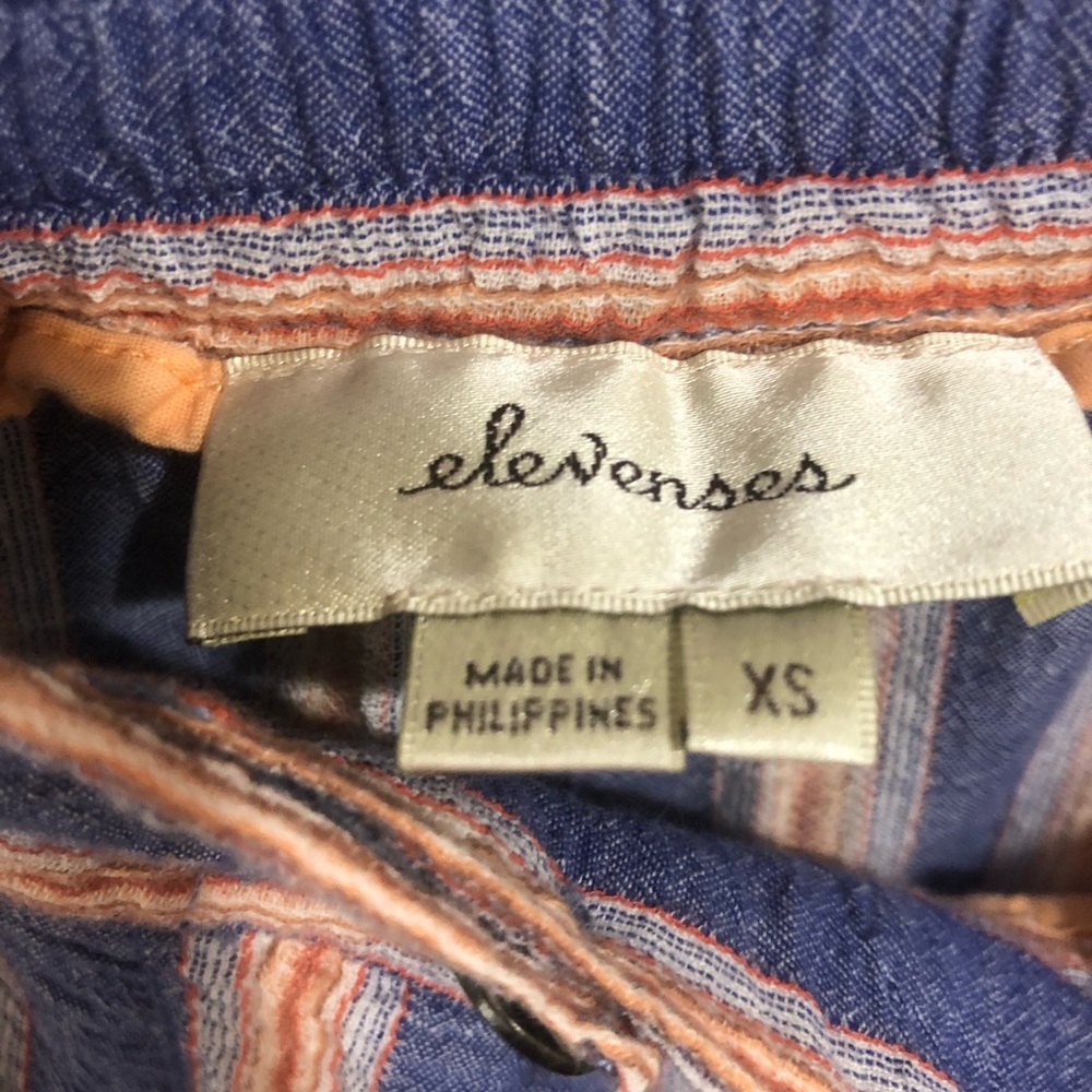 Anthropologie Elevenses Beach Striped Roll Up Pants XS - Picture 8 of 10